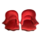 Pair of red toad theater armchairs