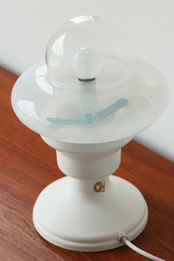Lampe blanche design - années 70
