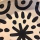 Large ceramic salad bowl painted by hand black and white