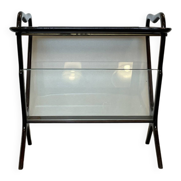 Table d'appoint et porte-revues en acajou, 1950