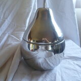 70's pear ice bucket in metal chrome collector
