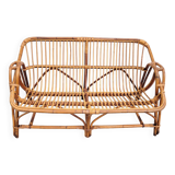 Vintage bench or rattan sofa 1960