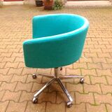 Turquoise mottled fabric armchair edited by CB2