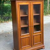 Vitrine Louis Philippe vintage en bois avec 2 portes