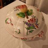 Tureen/vegetable Lunéville flowers (tulip - pink) early twentieth century