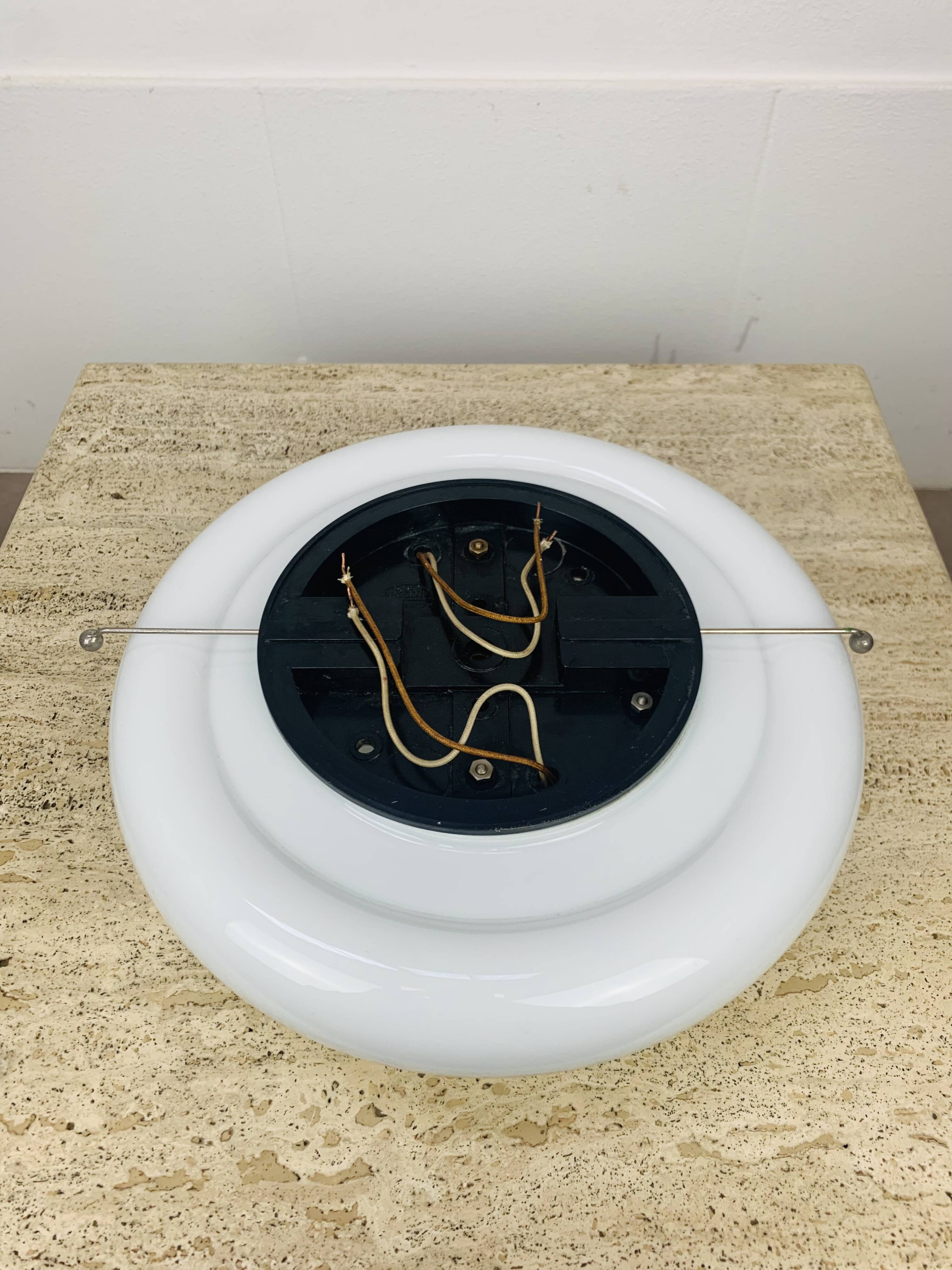 Regent vintage half-sphere opaline ball wall lamp