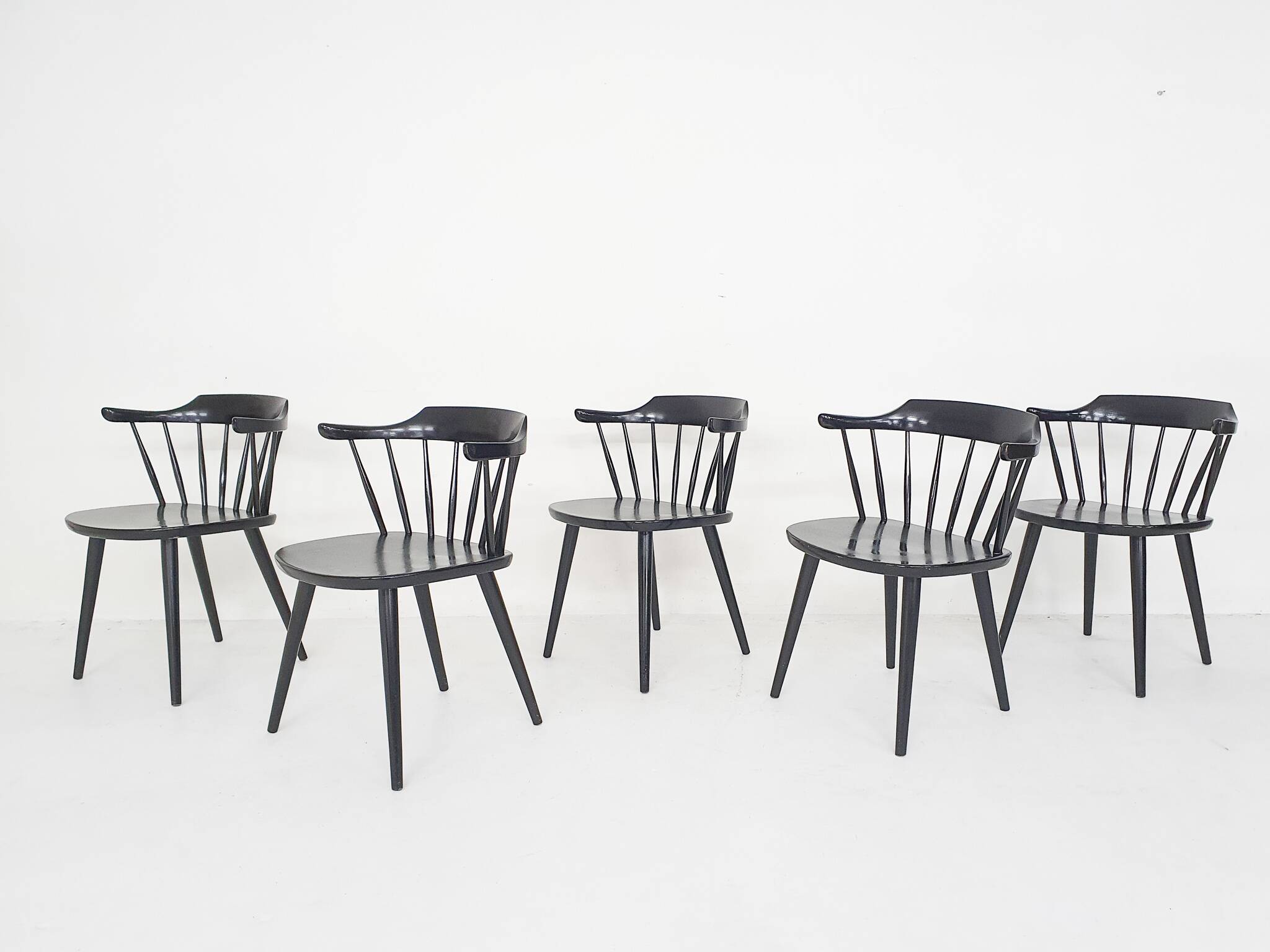 Set of five Yngve Ekstrom for Pastoe FH01 dining room chairs, The Netherlands 1960's