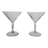 Lot de 2 verres à cocktail en verre gravé