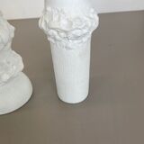 Set of 3 Original OP Art Biscuit Porcelain Vases by AK Kaiser, Germany, 1970s
