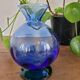 Vase bleu et vert de la Cristalleria Etruria