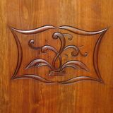 Large and antique solid walnut sideboard