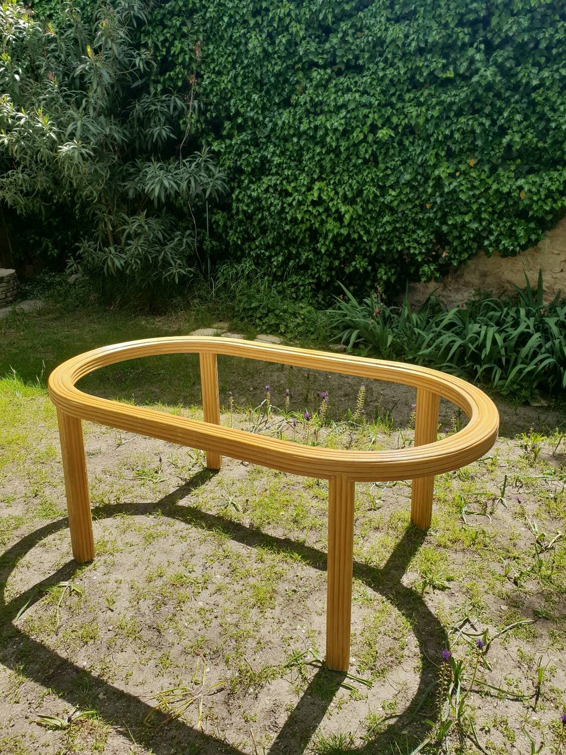 Rattan dining table 1980