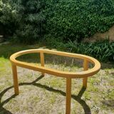 Rattan dining table 1980