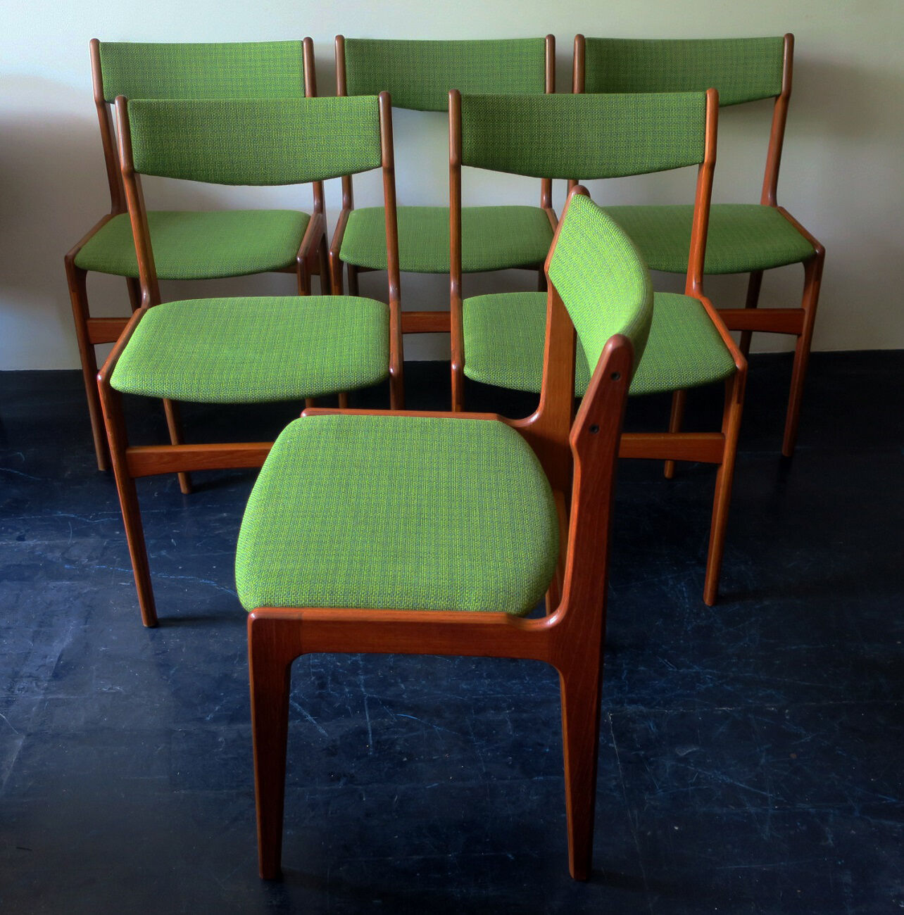 Set of 6 Danish teak dining chairs by Erik Buch, 1960