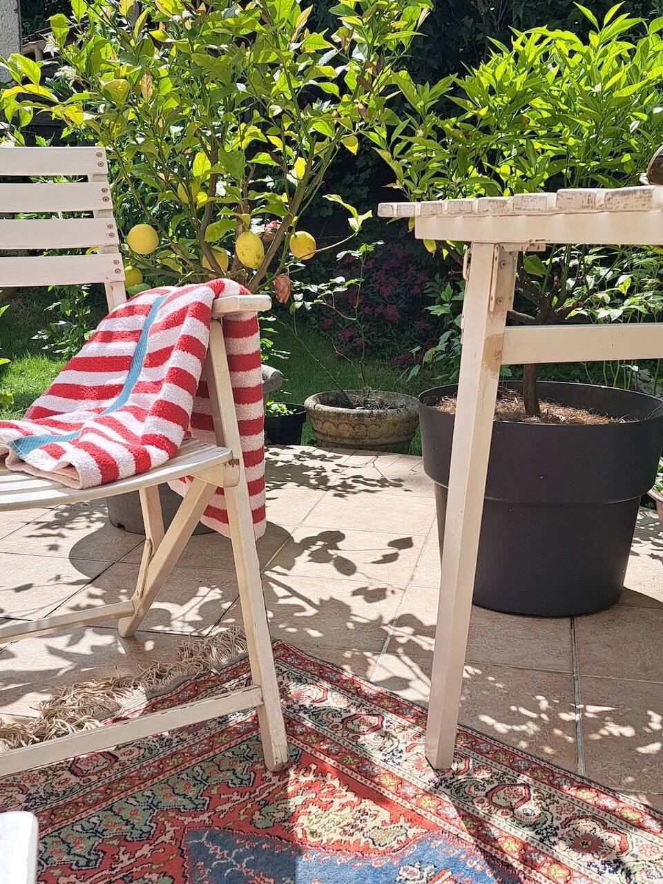 Vintage white wooden garden furniture