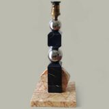 Sculptural lamp in marble and chrome - Modernist Art Deco style