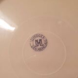 6 dinner plates pretty golden floral decoration Limoges Lucien Michelaud