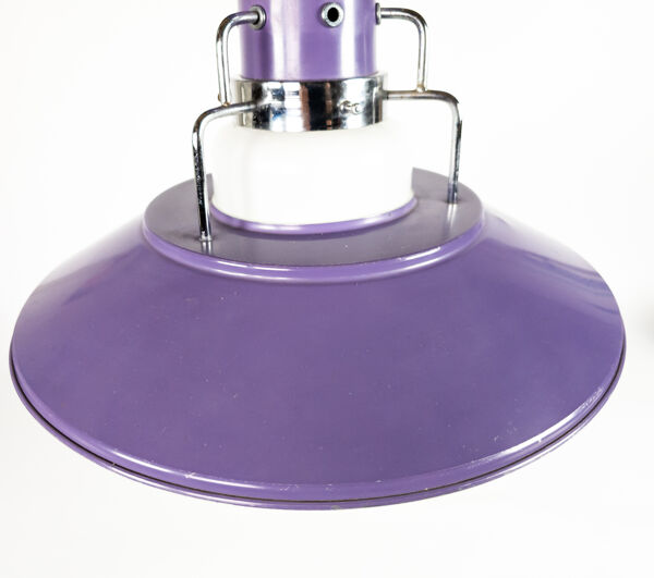 Lampe suspendue Brevettato en verre opale et métal Italie 70s