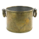 Art Deco flowerpot holder, grained pewter, Poland, 1970s