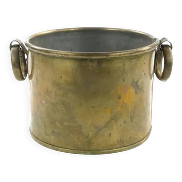 Cache-pot Art Déco, étain grainé, Pologne, années 1970