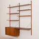 Teak wall unit by Hansen Guldborg with a desk and a cabinet, Denmark, 60s
