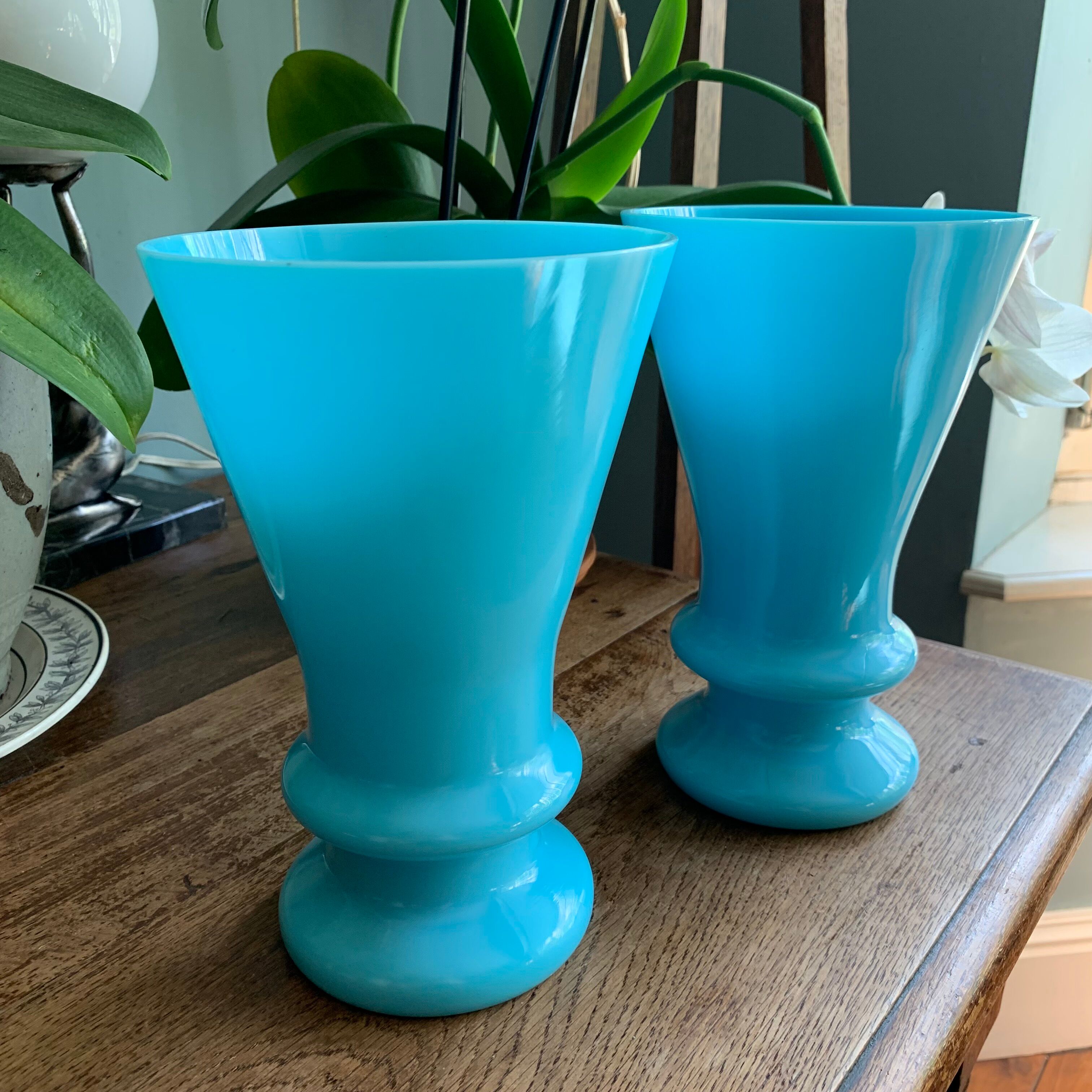 Pair of opaline vases