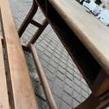Old double school desk with built-in bench