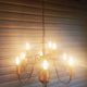 Important 9-light chandelier in Dutch style with 2 levels in brass - in working condition.