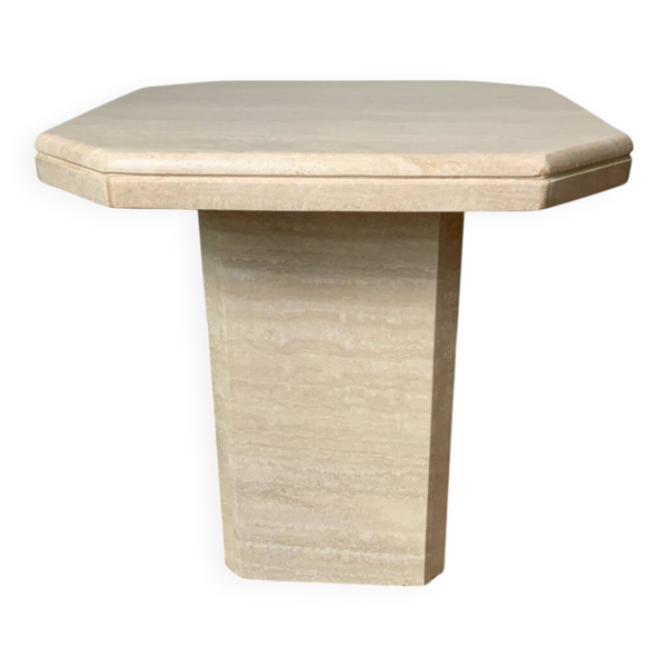 Table haute ou guéridon en travertin