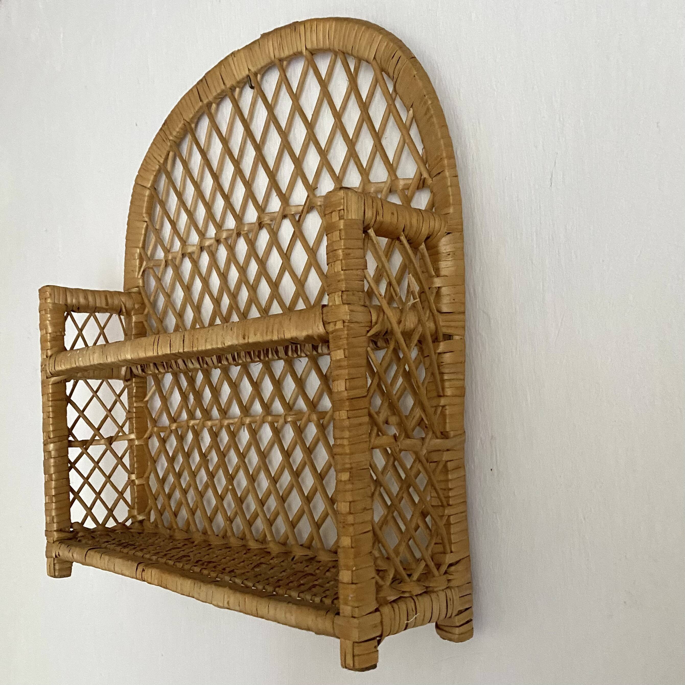 Vintage rattan shelf