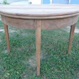 Table demi lune époque Napoléon III en noyer