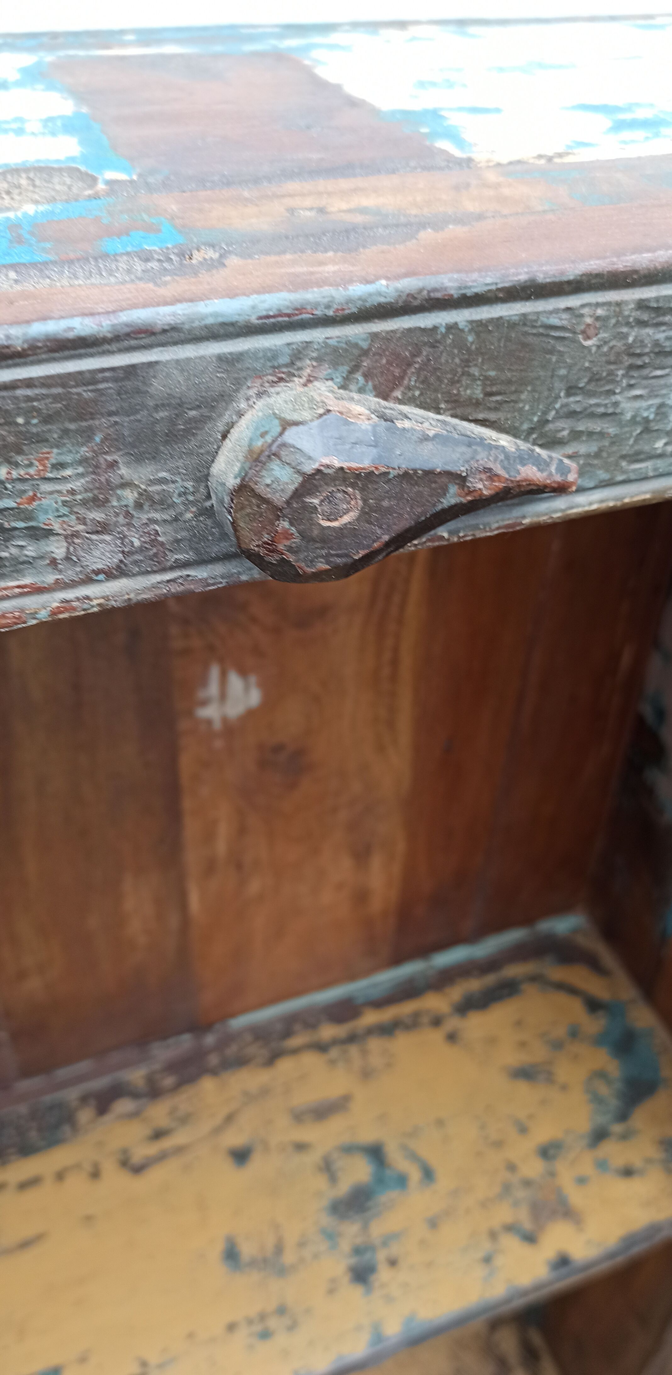 Old green wood cabinet