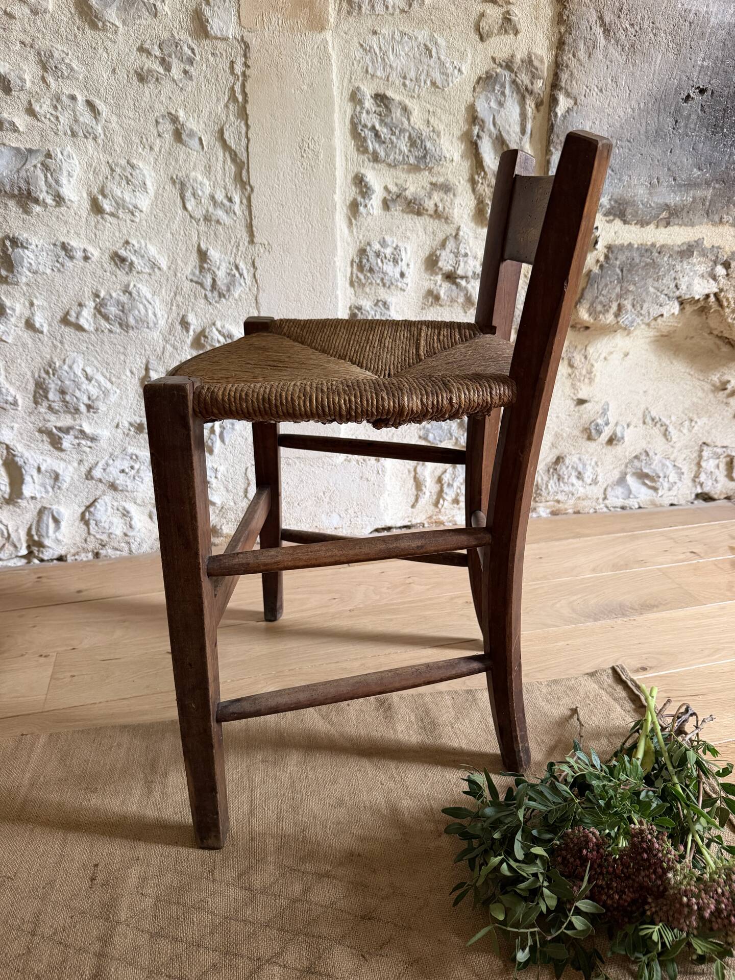 Old wooden country chair.