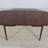 Table à manger en palissandre extensible danoise du milieu du siècle, années 1960