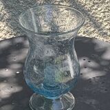 Tealight holder, blown glass candle holder, blue from the Biot glassworks