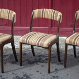 Set of 6 vintage chairs Self n14 solid wood 1960