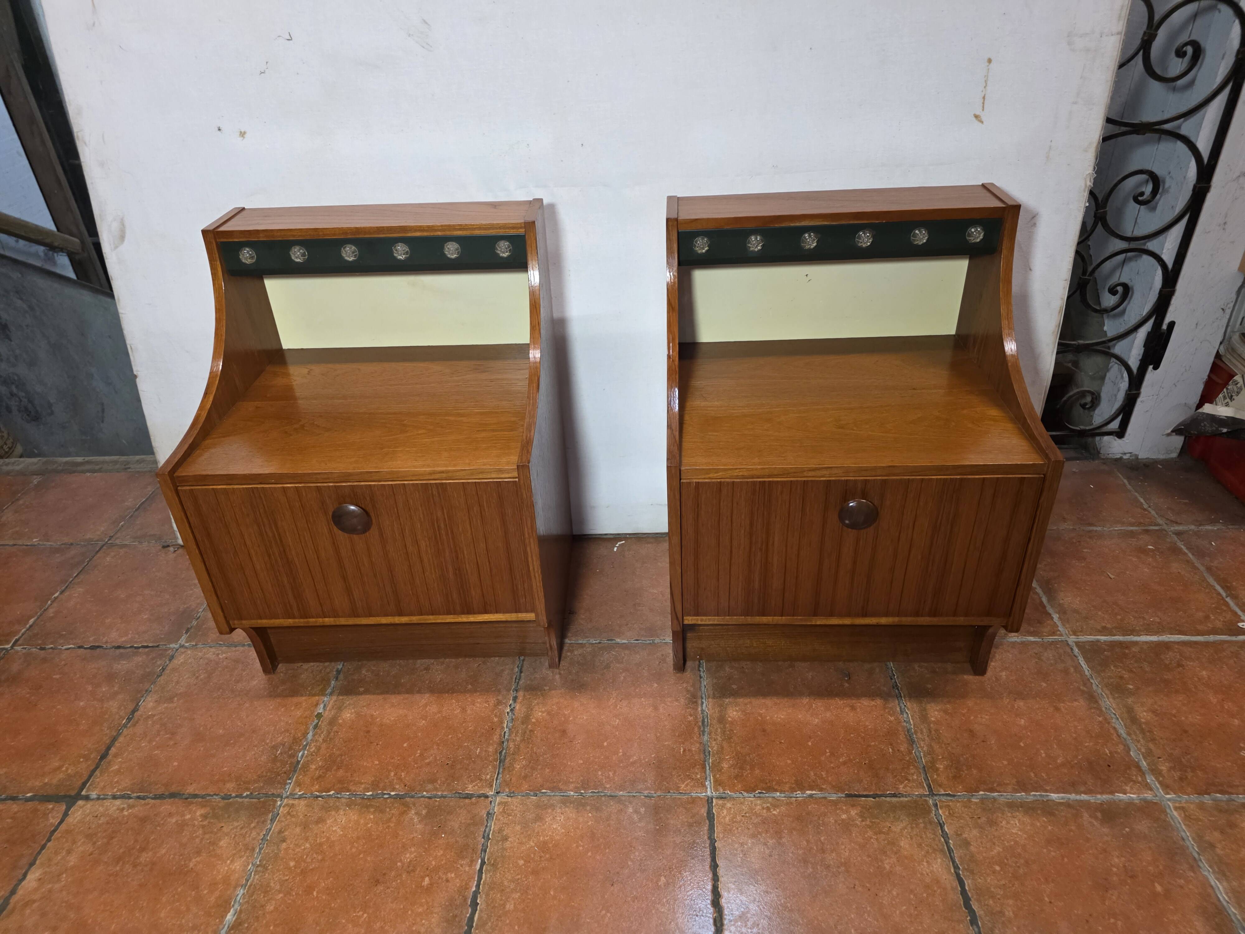 Pair of Scandinavian teak bedside tables from the 1960s.