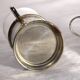 Set of 2 antique metal-rimmed tea glasses with handle, 5x7cm