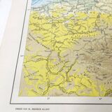 Vintage map of Netherlands Belgium Luxembourg 43x43cm from 1950
