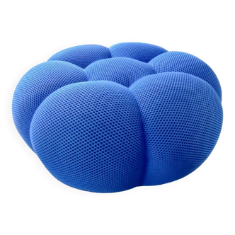 Roche-bois blue round pouf