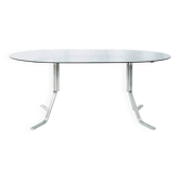 Dining table with double tubular chrome base, 1970s