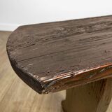 Banc en bois vernis foncé