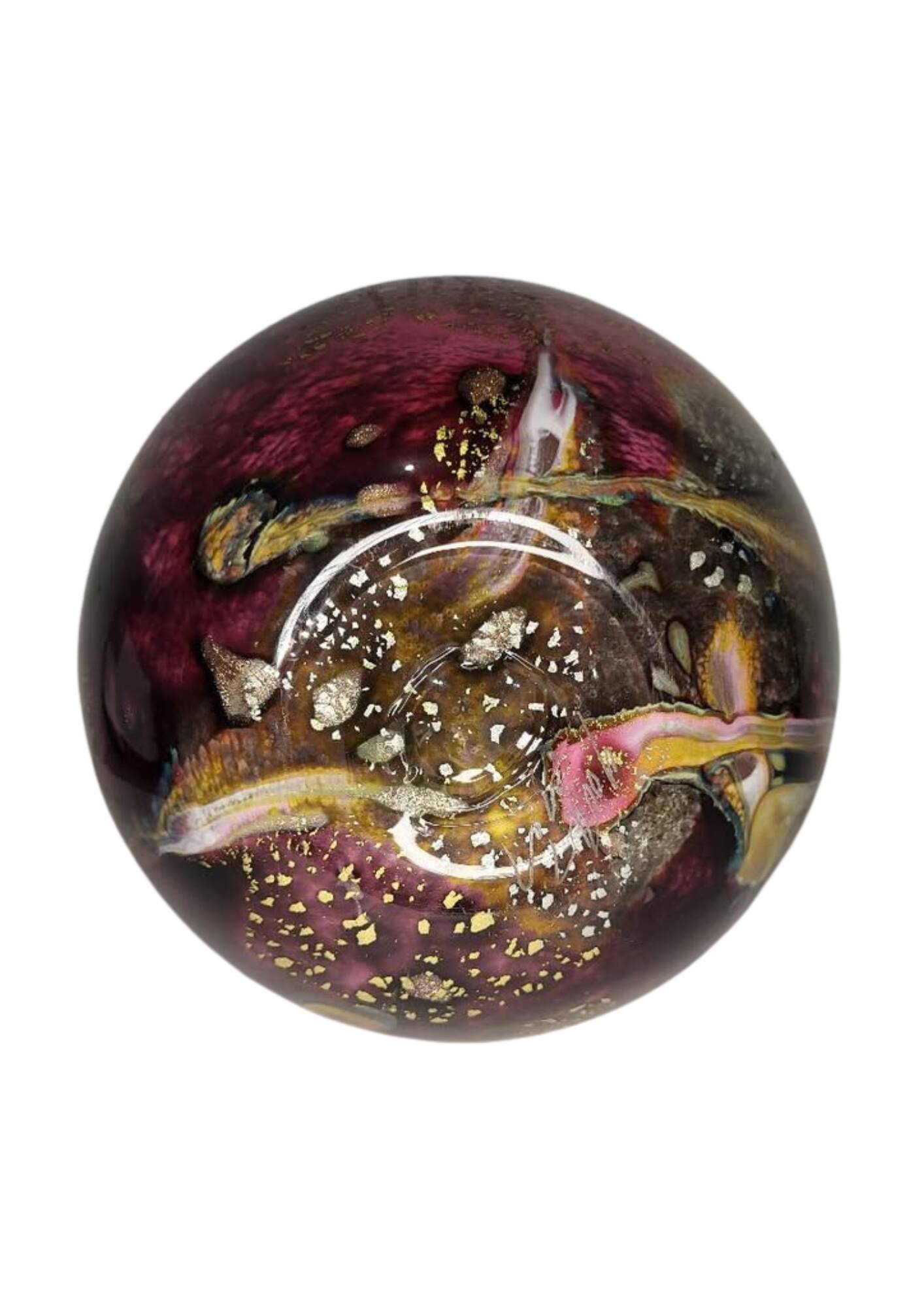 Glass vase - signed - gold leaf - Art Nouveau influence