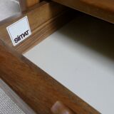 Simat France solid elm bedside table, 1980s