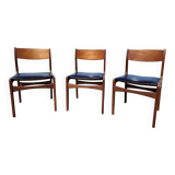 Set of 3 Scandinavian teak chairs