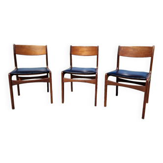 Set of 3 Scandinavian teak chairs