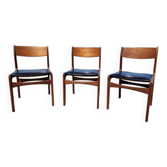 Lot de 3 chaises scandinave en teck