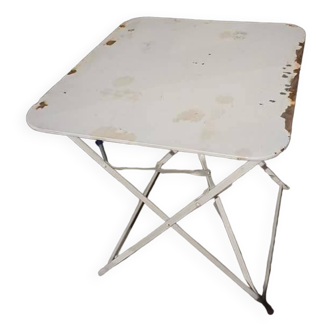 Folding iron table