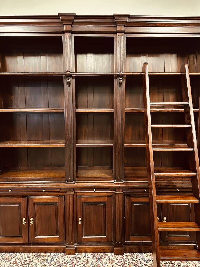Classic English Mahogany Library Bookcase