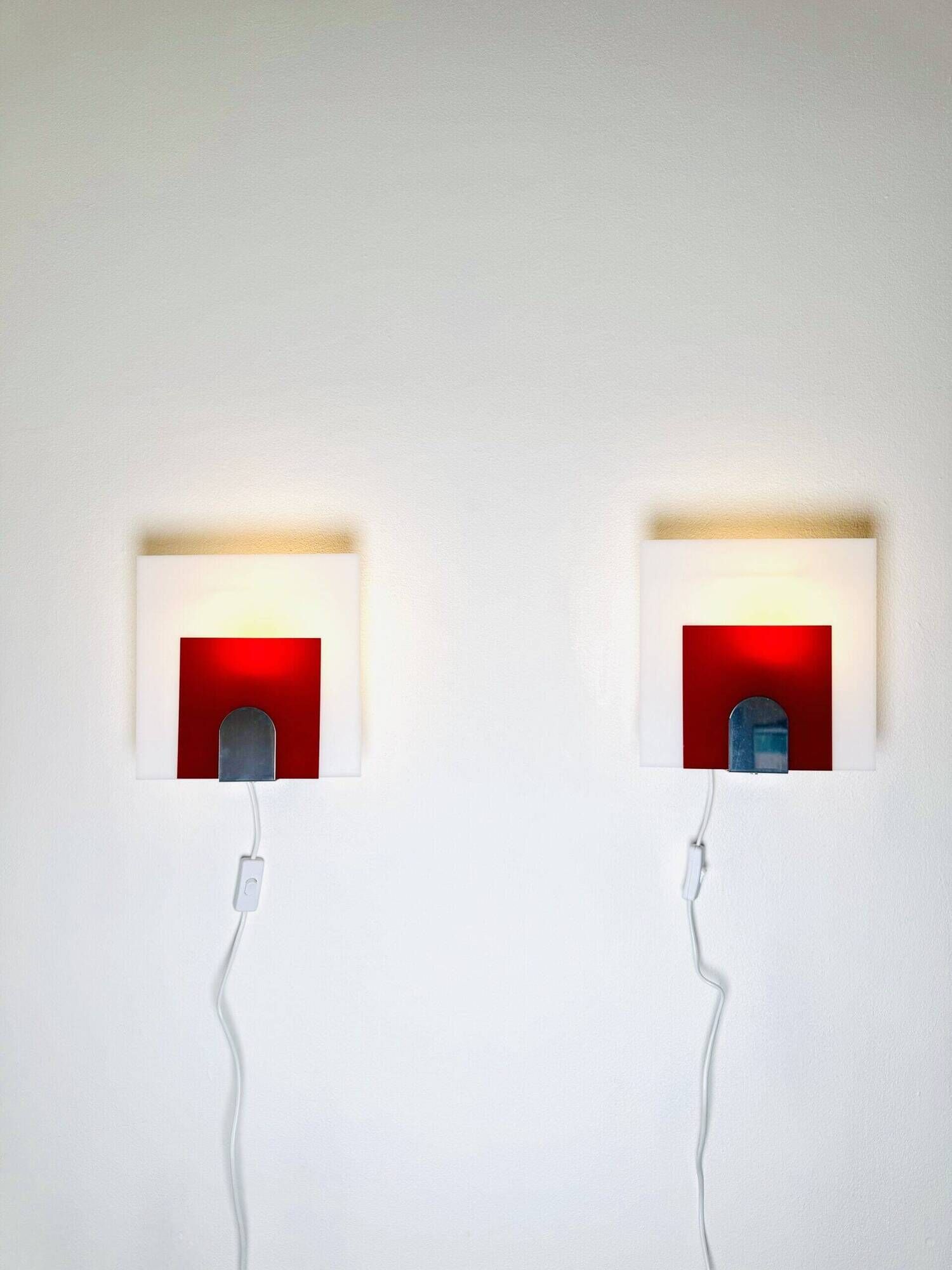 Minimalist Postmodern Wall Lights by Nafa Nybro Armaturfabrik, Sweden 1980s